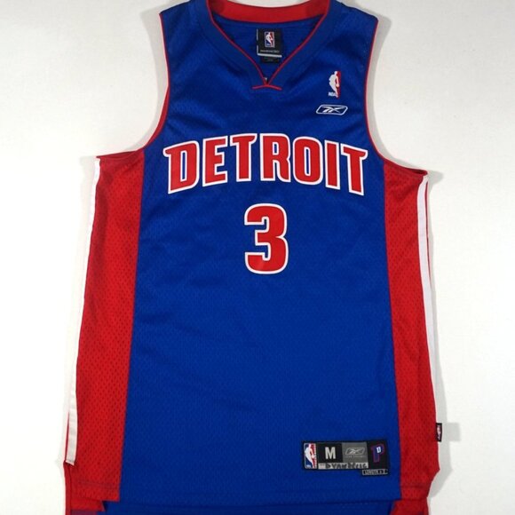Big Ben Wallace DETROIT PISTONS Stitched Vintage Reebok Jersey Size Men's Medium - Picture 1 of 11
